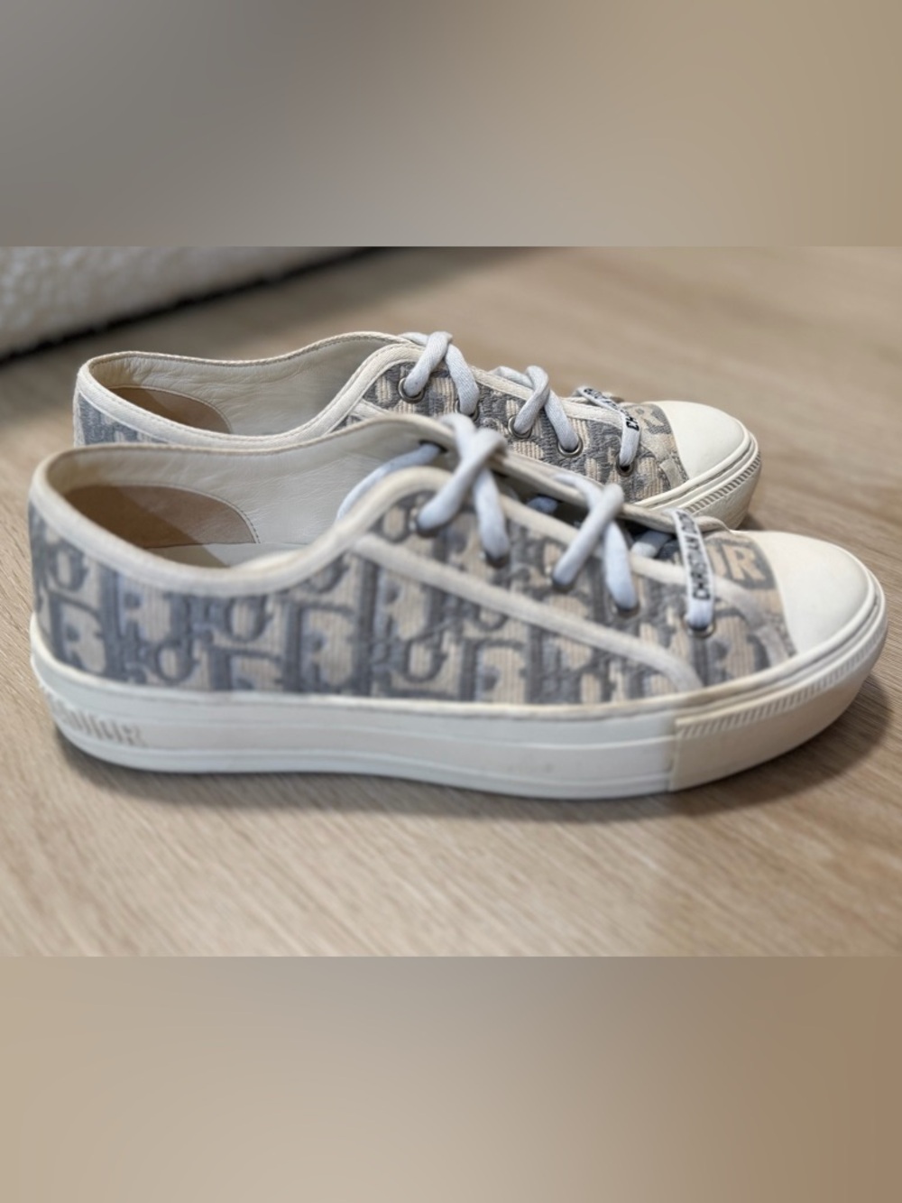 Stone Gray Dior Oblique Embroidered Cotton - Picture 8 of 8